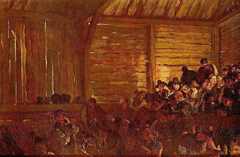 Adolph von Menzel Folk theatre in Tyrol china oil painting image